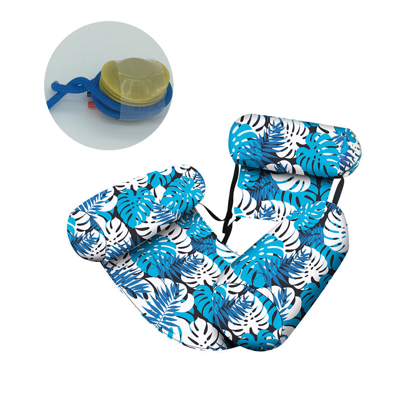 🥳2026 HOT SALE🥳💞30K+ SOLD!🏊♂️Tropical Leaf Inflatable Pool Lounger – Ultralight & Compact with Hand or Foot Pump | Durable PVC, Cup Holder – Perfect for Beach, Pool or Garden (Blue/Green)🏖️😎