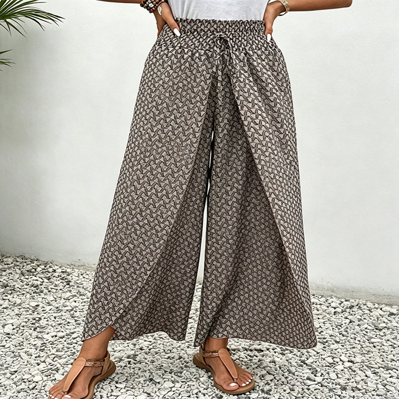 ⏰🔥LIMITED TIME 50% OFF! 👖Women's Printed Wide-Leg Drawstring Trousers