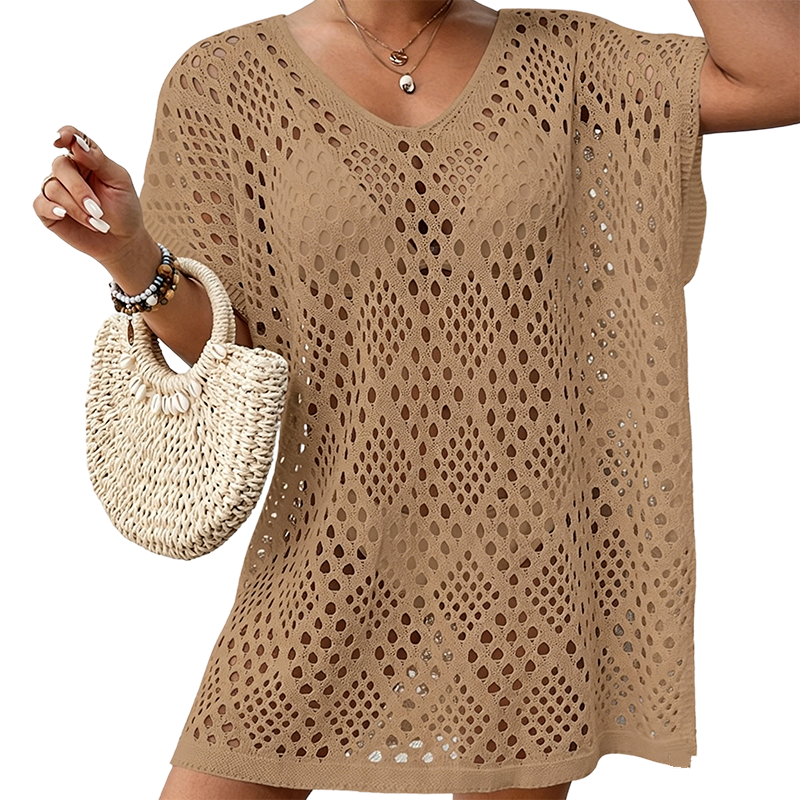 Women's Stylish Openwork Woven Loose-Fit Tunic
