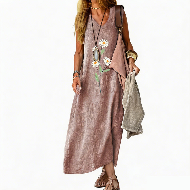 ๐ผ Women's Summer Daisy Print Sleeveless Dress