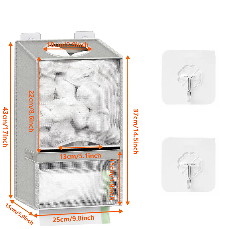 Wall Mounted Plastic Bag Holder and Dispenser