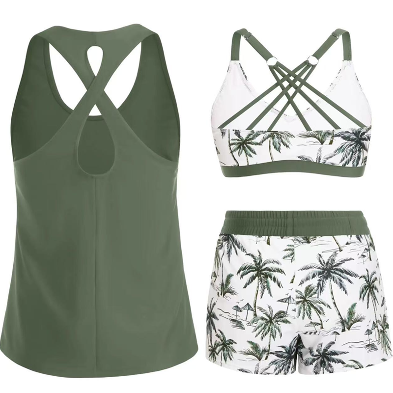 š„2026 Hot Sale 50% OFFāØā” 50K+ SOLD! šWomen's 3-Piece Swimsuit Tankini Set with Shorts