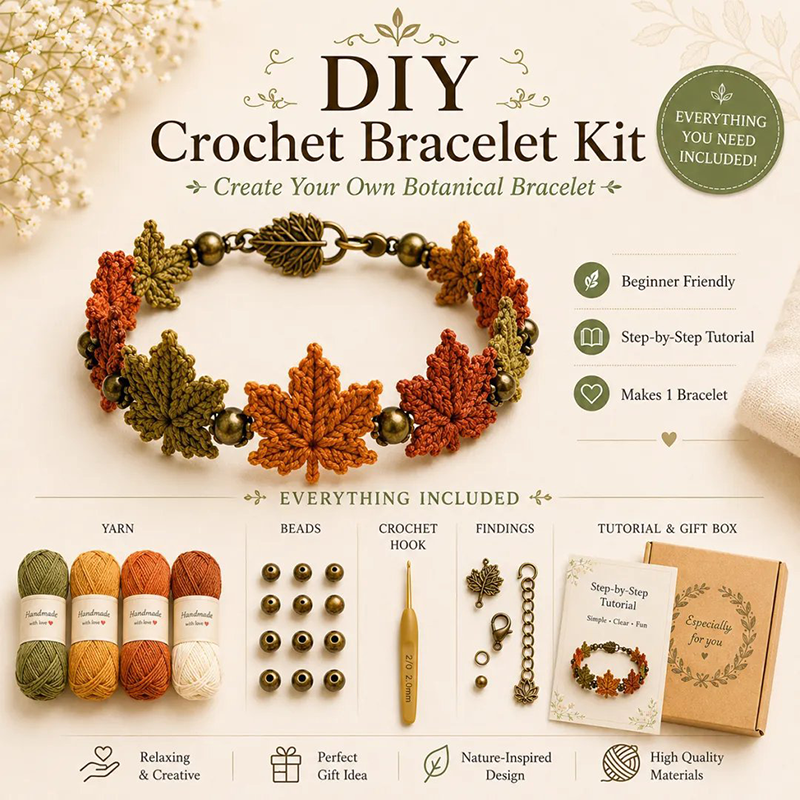 š§¶ Natureāinspired DIY crochet bracelet kit š§ Reduce stress while creating wearable art with your own hands.