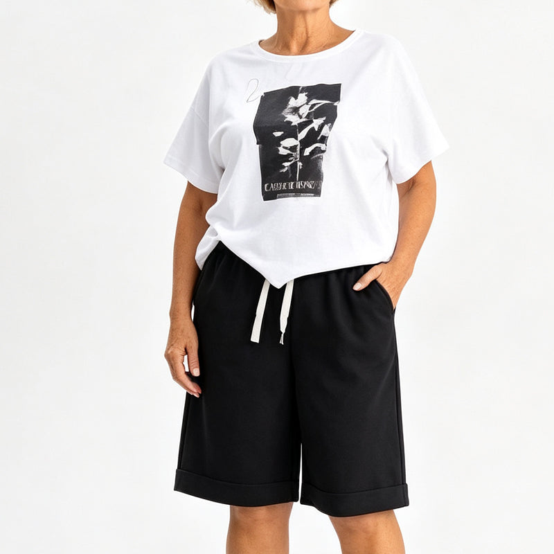Women Casual Two Piece Summer Shorts Set