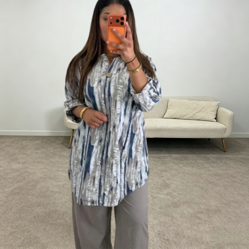 🔥New Arrivals & Special Offers-Women Tie Dye V Neck Roll Up Sleeve 2 Piece Matching Pants Set