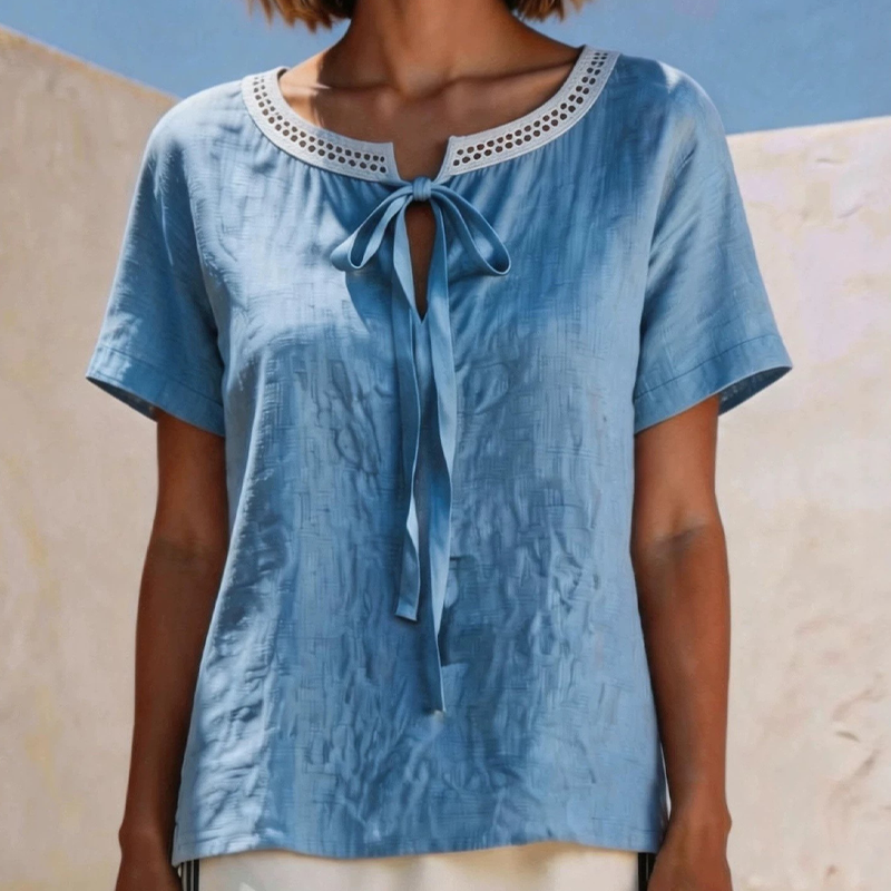 โจ๐ LIMITED TIME 50% OFF! ๐ธLace Tie Neck Top โ Delicate lace & flattering tie โ Perfect for romantic dates.