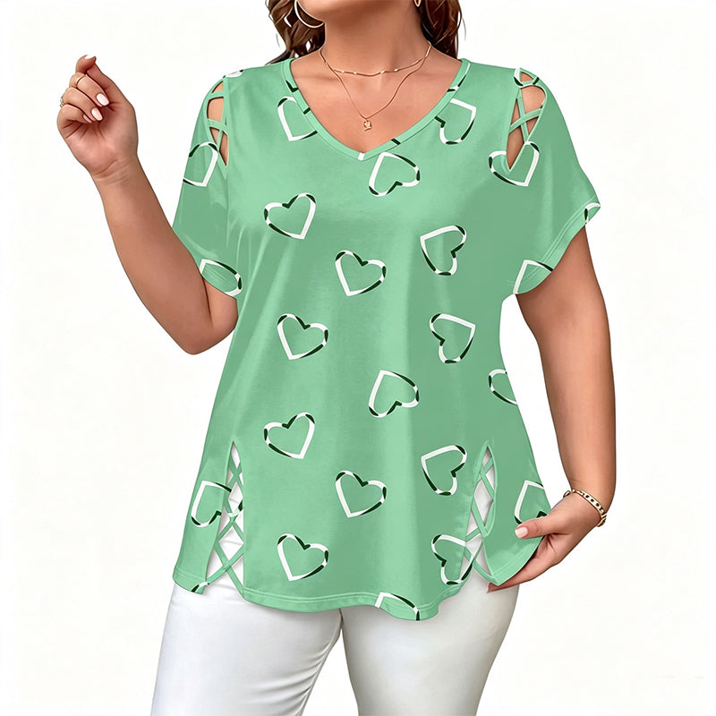 ๐ LIMITED TIME 50% OFF! ๐ Cutout V-Neck Tee โ Effortless Side-Tie Chic ๐ธ