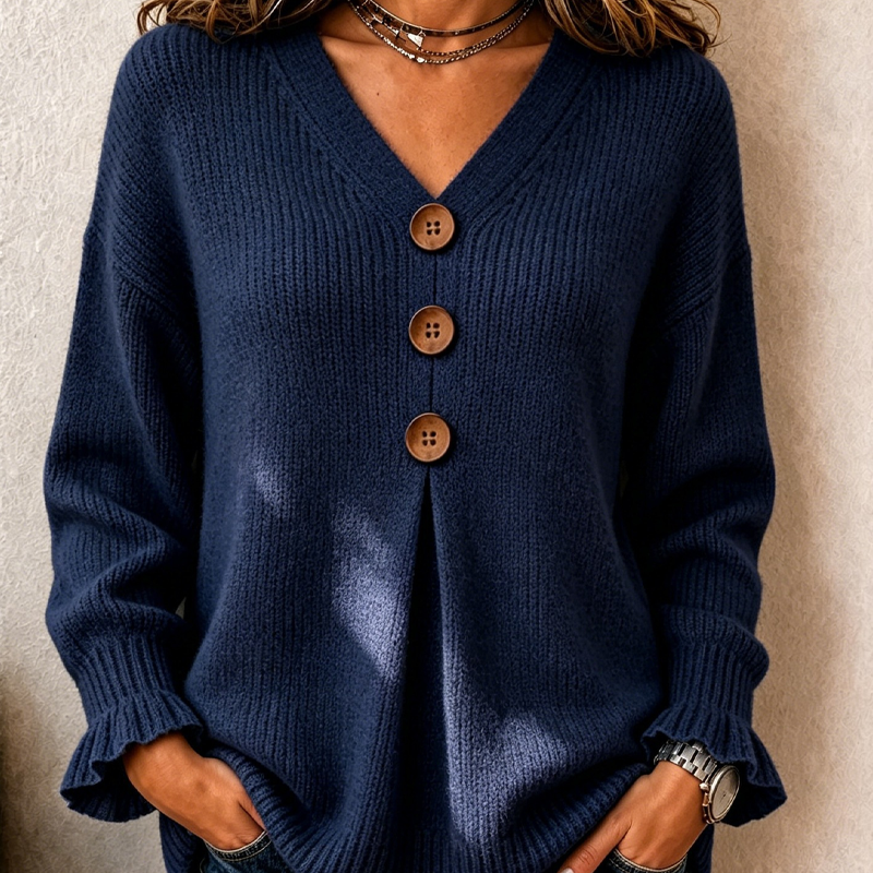 🍂 This Week's Special Sales - 60% OFF✨👚 Women’s V-Neck Knit Jumper – Flattering, Cosy & Effortlessly Chic
