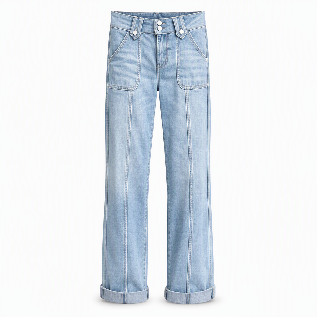 ๐ Waist-Defining Fit, Longer-Looking Legs | Women's High-Rise Seamed Wide-Leg Jeans