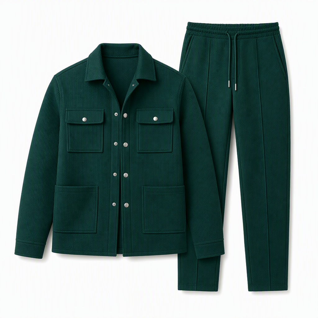 ⚡Free Shipping🔥Men's Casual Waffle Knit Jacket and Pants Set
