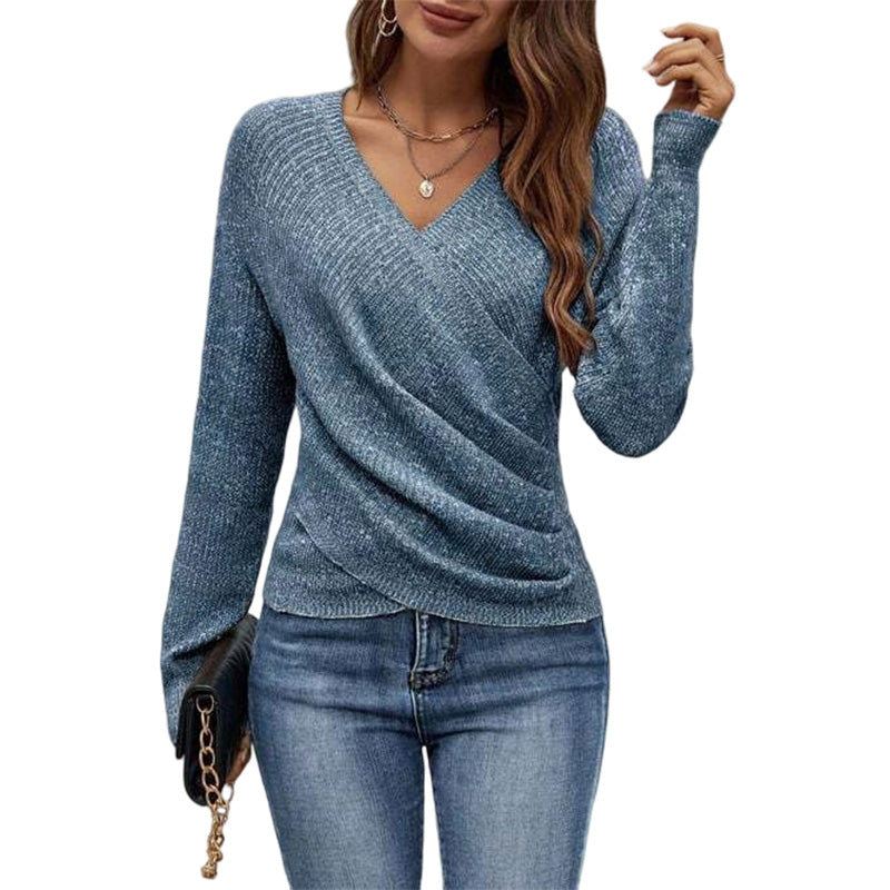 🌸Hot Sale 50% OFF💖Women's Crossover V-Neck Knit Sweater