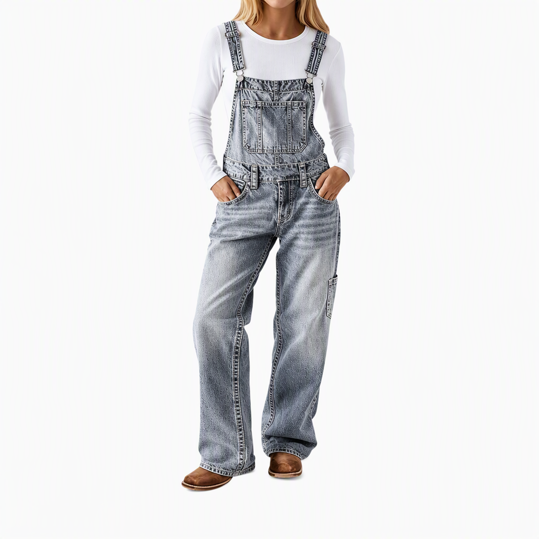 💖Black Friday Mega Deal – 50% off!💖 👖Women's Stretchy Denim Overalls Wide Leg Jumpsuit with Adjustable Straps