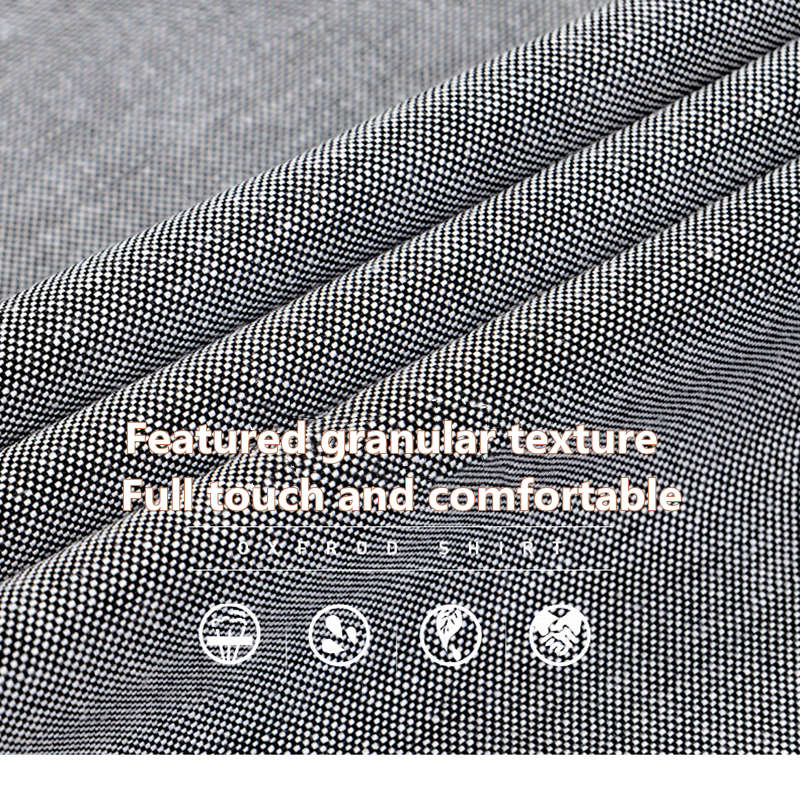 Men's Oxford Textile Pure Color Long Sleeve Shirt