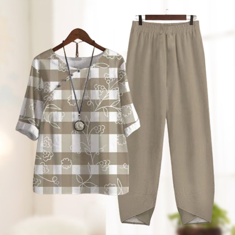 Women's Casual Daily Short-sleeved Top & Pants 2-piece Set