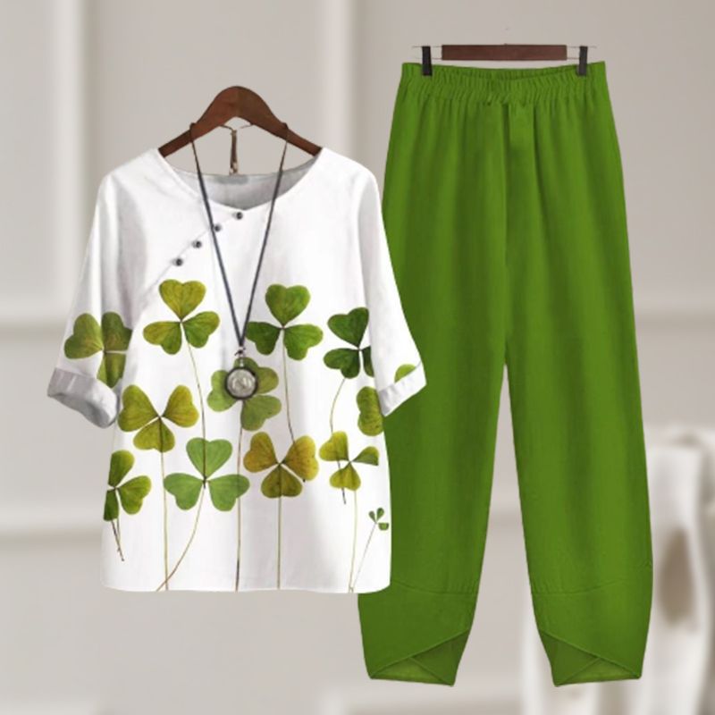 Women's Casual Daily Short-sleeved Top & Pants 2-piece Set