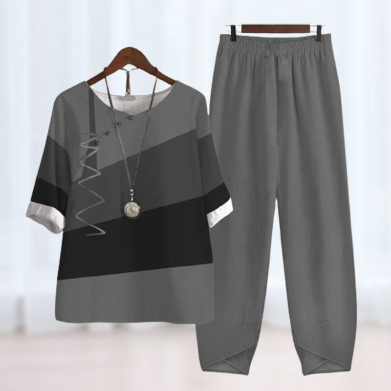 Women's Casual Daily Short-sleeved Top & Pants 2-piece Set