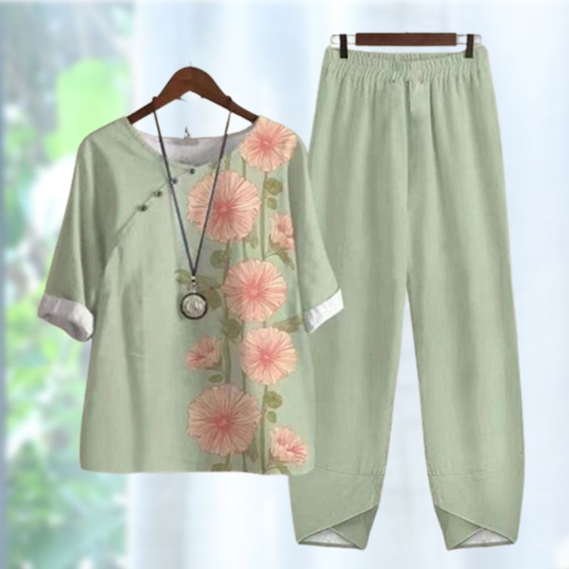 Women's Casual Daily Short-sleeved Top & Pants 2-piece Set