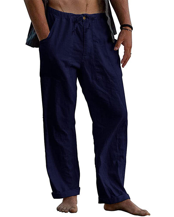 Men\'s linen beach casual loose-fitting pants