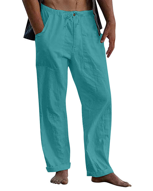 Men\'s linen beach casual loose-fitting pants