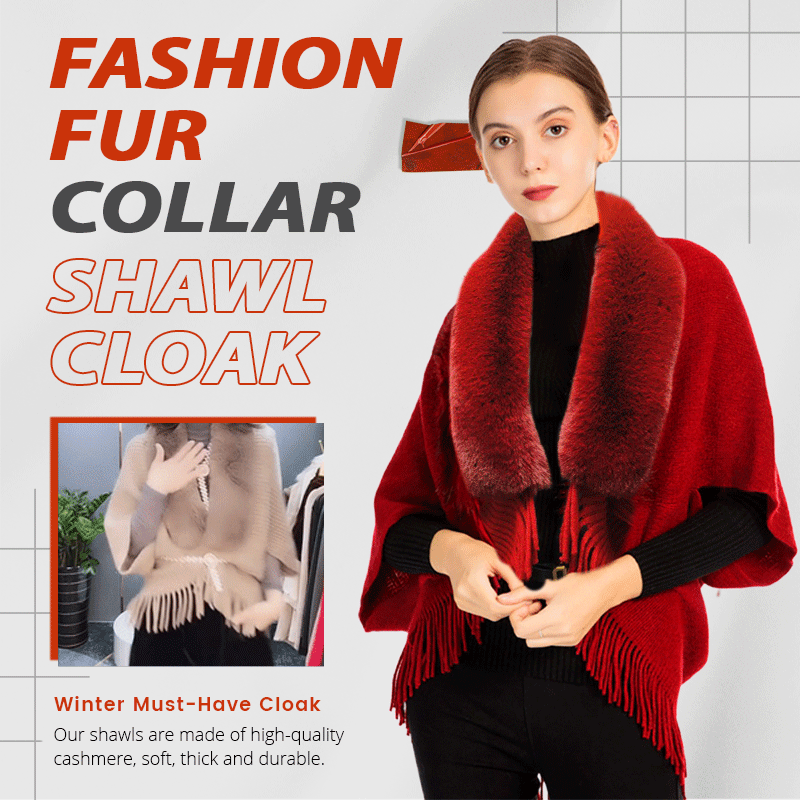 Fashion Fur Collar Shawl Cloak(50% OFF)
