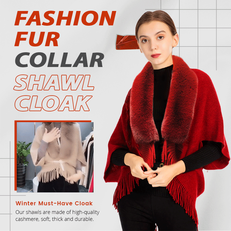 Fashion Fur Collar Shawl Cloak（50% OFF）