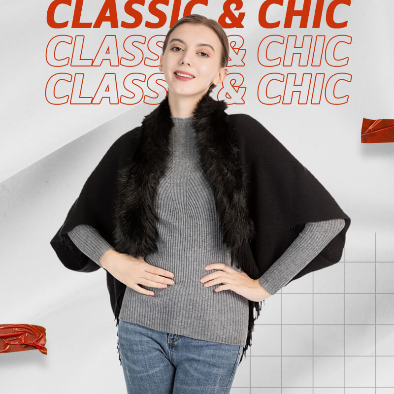 Fashion Fur Collar Shawl Cloak(50% OFF)