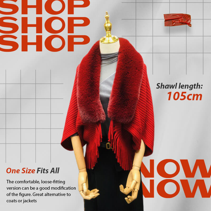 Fashion Fur Collar Shawl Cloak(50% OFF)