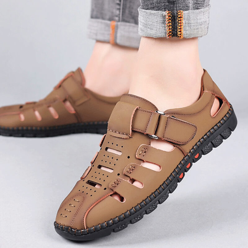 ?Last Day Sale 50%-Stylish Leather Hollow Sandals