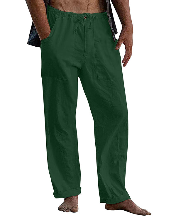 Men\'s linen beach casual loose-fitting pants