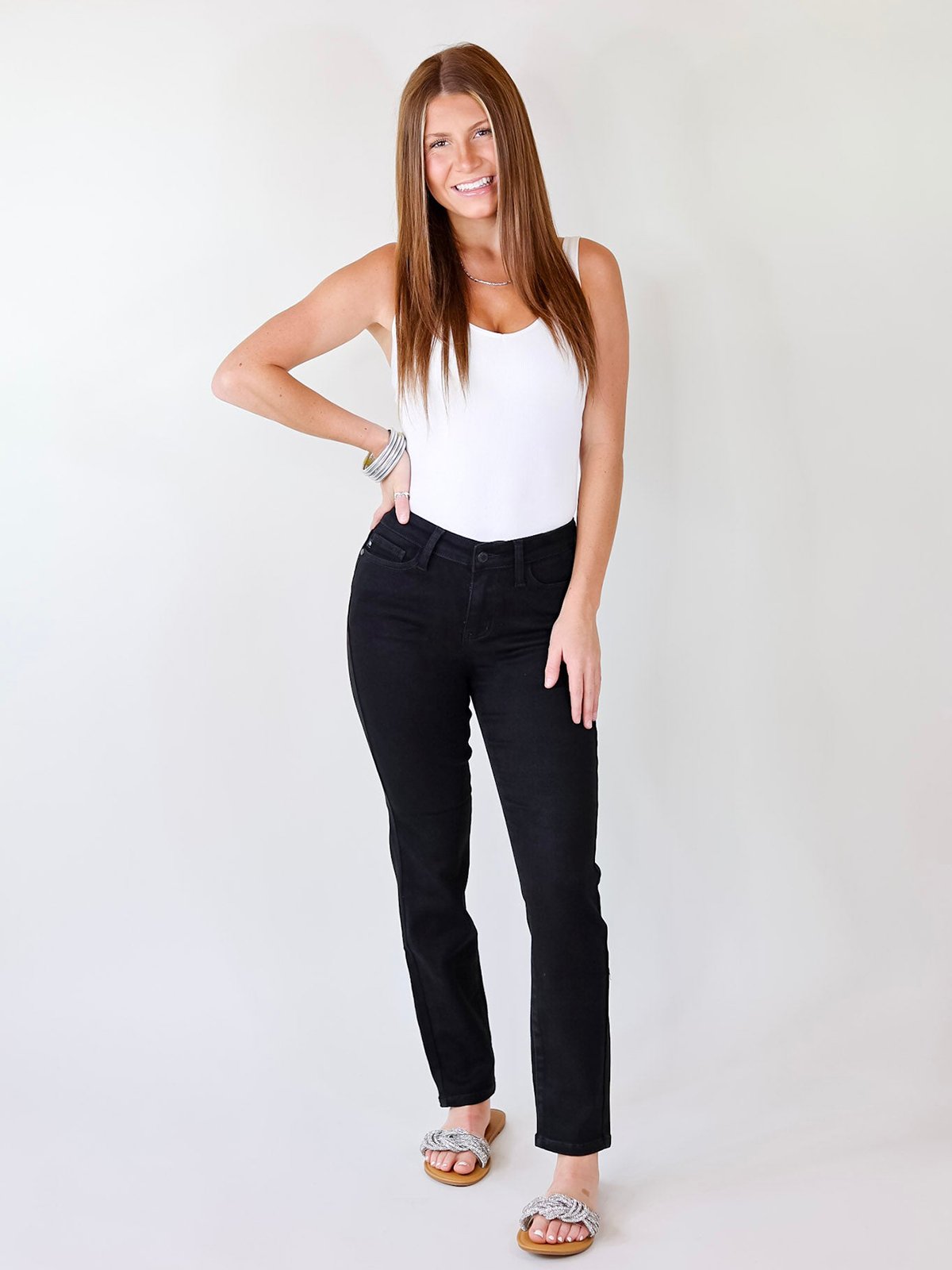 🔥Hot Sale $36.99🔥Tummy Control Cuffed Slim Fit Jeans(49% OFF)