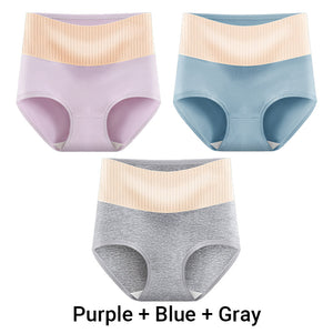 3pcs Women's High Waisted Breathable Antibacterial Soft Underwear