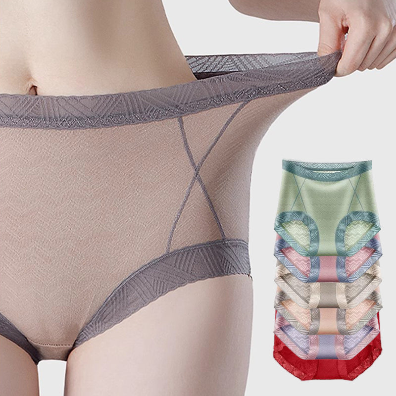 🌸Women's Plus Size Lace High Waist Soft Elastic Panties