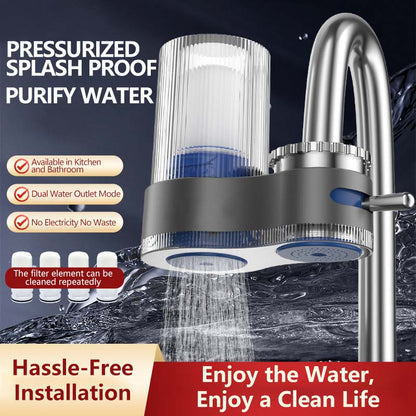 🚰49% OFF NOW! 💧 Faucet Water Purifier with Adapters - Easy Installation, Reduces Chlorine & Impurities for Cleaner Drinking Water 🏠📦