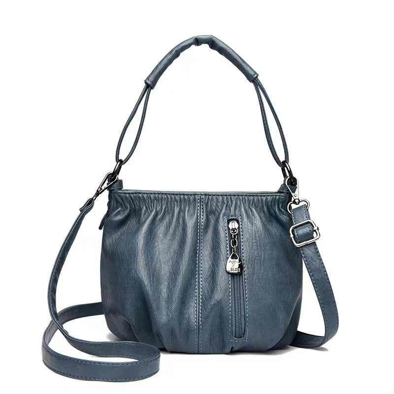 👜 50% OFF NOW! 🎀 Casual Pleated Bucket Leather Handbag – Soft Leather, Versatile Style & Adjustable Shoulder Strap ✨