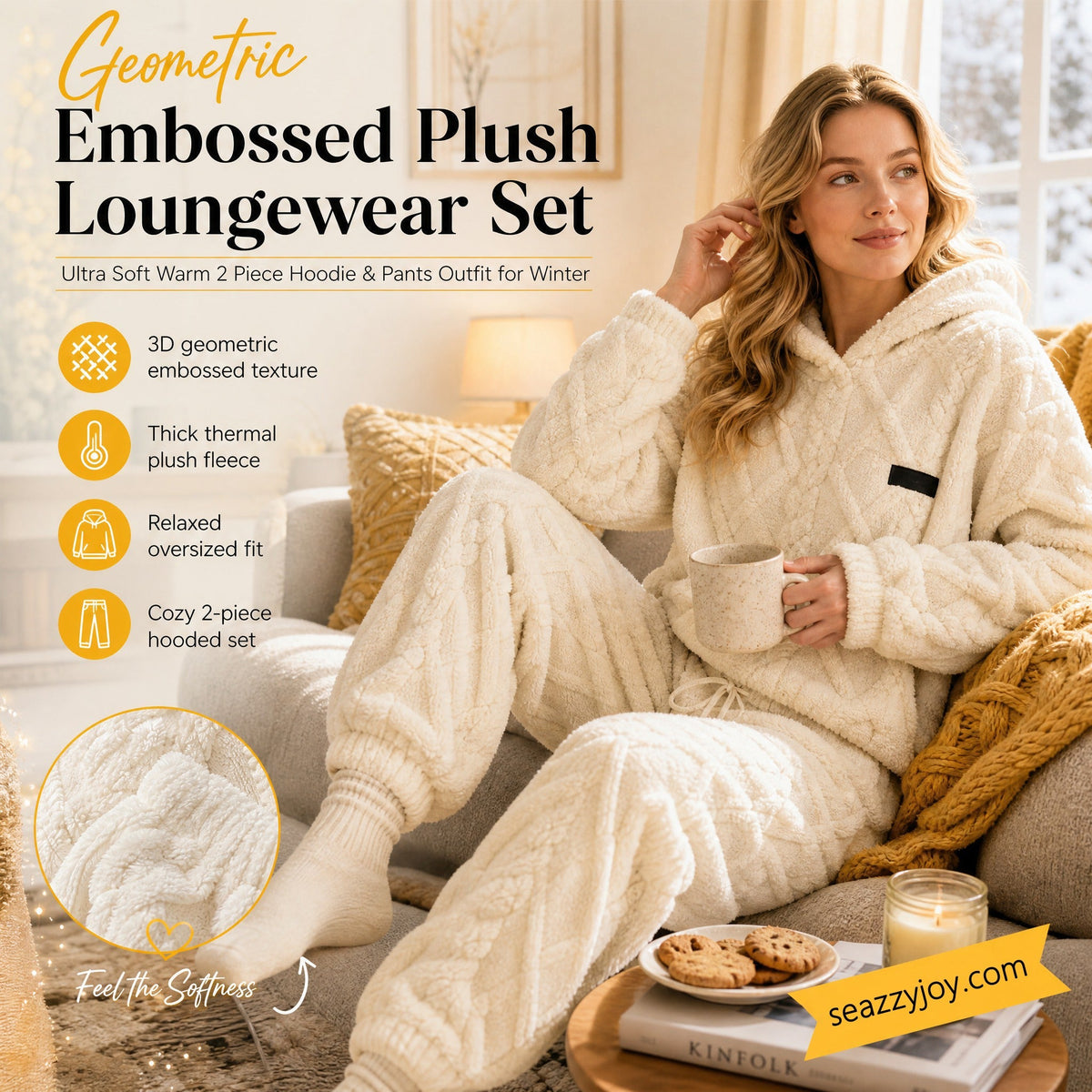 ⏳Autumn Hot Sale 59% OFF!!🔥🍂 Embossed Geometric Plush Set – Timeless Comfort & Effortless Style For Every Occasion