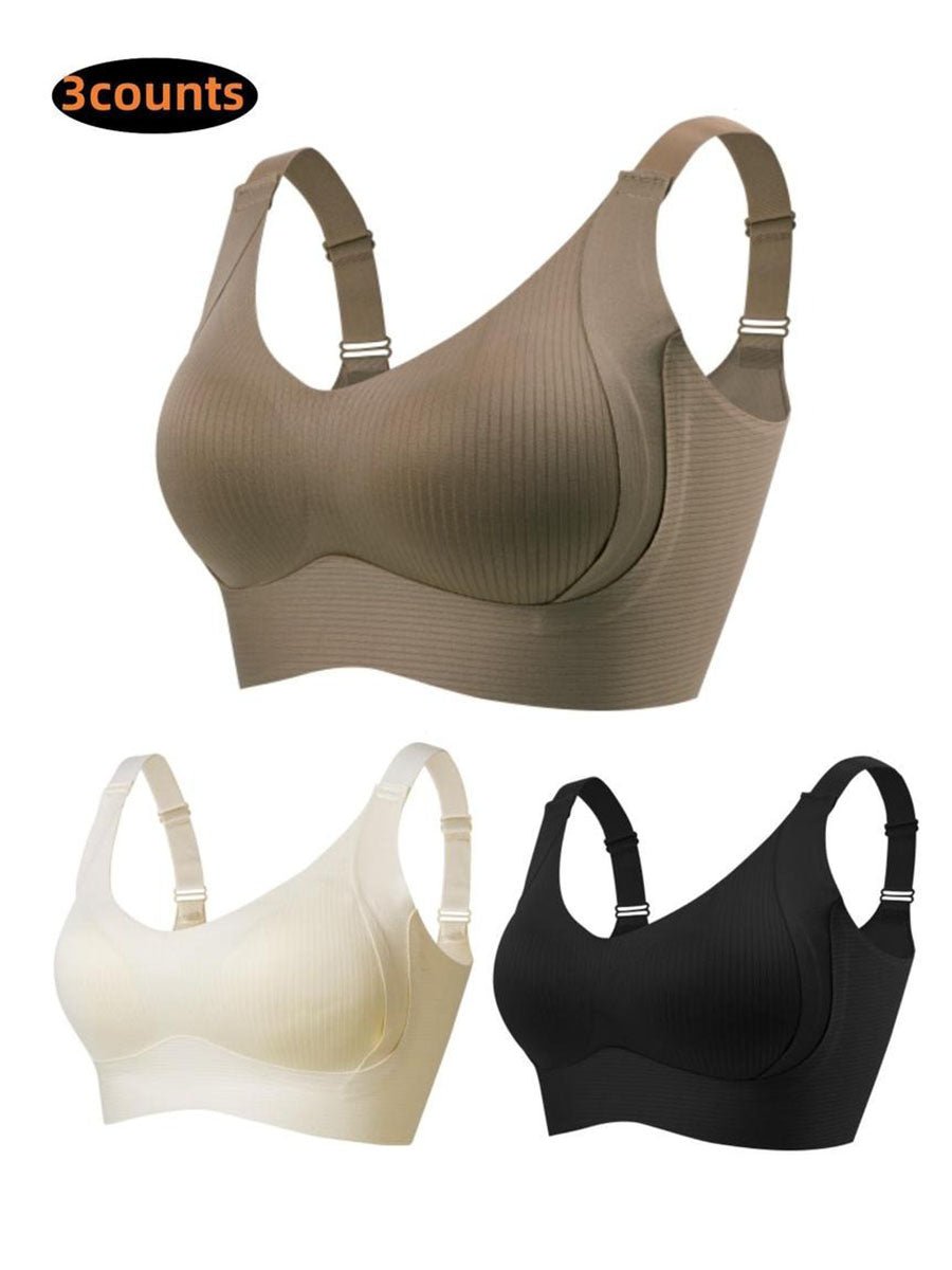 🎁Last Day Buy 1 Get 3 Packs🔥💕Women's Ribbed Push Up Adjustable Wireless Bra