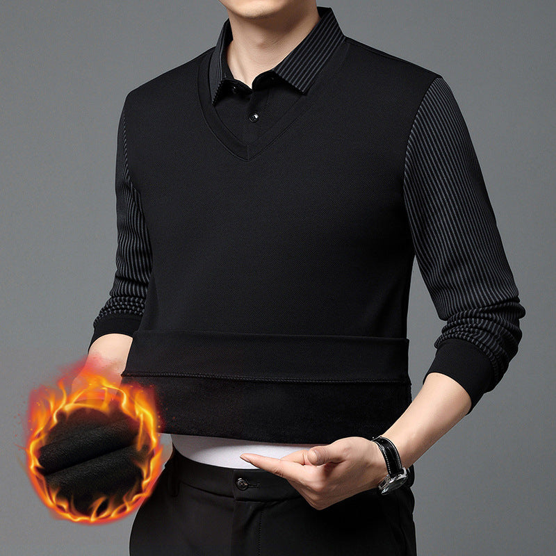 🎁 Hot Sale 49% OFF 🔥Striped Lapel Fake Two-Piece Shirt