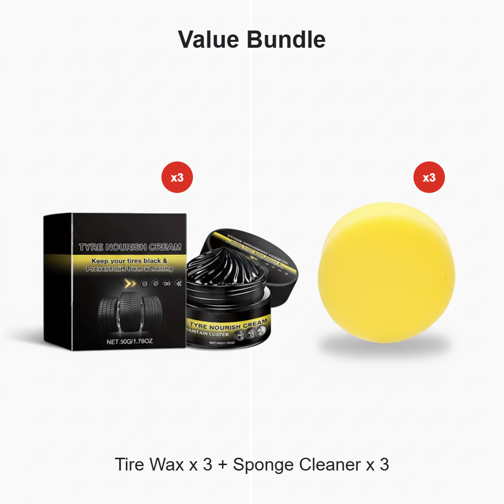 🚗 BUY 2 GET 1 FREE! ✨ Tire Wax – Restores Black Gloss, Blocks UV, Repels Dirt & Easy Quick Application for Long-Lasting Shine 🛞