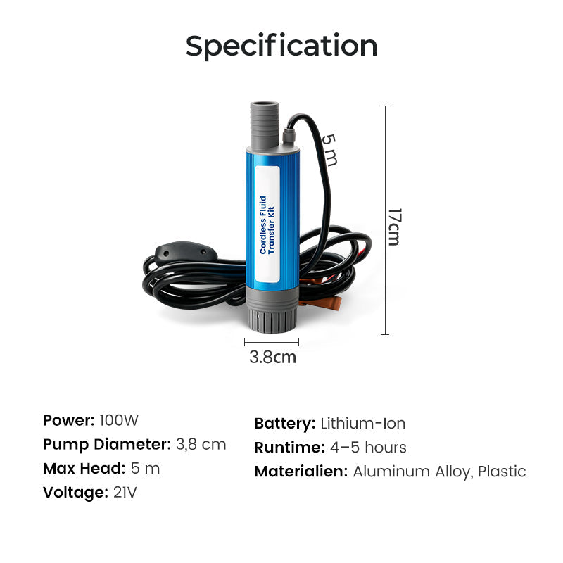 🥇【Industrial-Grade High-Efficiency Choice】38mm High-Power Oil/Water Pump Kit｜💯Blue Portable Design｜Easy to Carry｜Versatile Applications!🌟