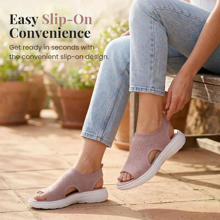 💐 Women's Breathable Knit Platform Sandals – Air-permeable knit upper, cushioned sole & lightweight comfy summer footwear ✨