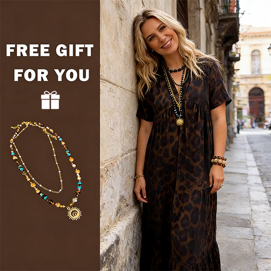 💞New arrival 50% OFF for a Limited Time!!👗WOMEN'S V-NECK LEOPARD PRINT MAXI DRESS! 💎