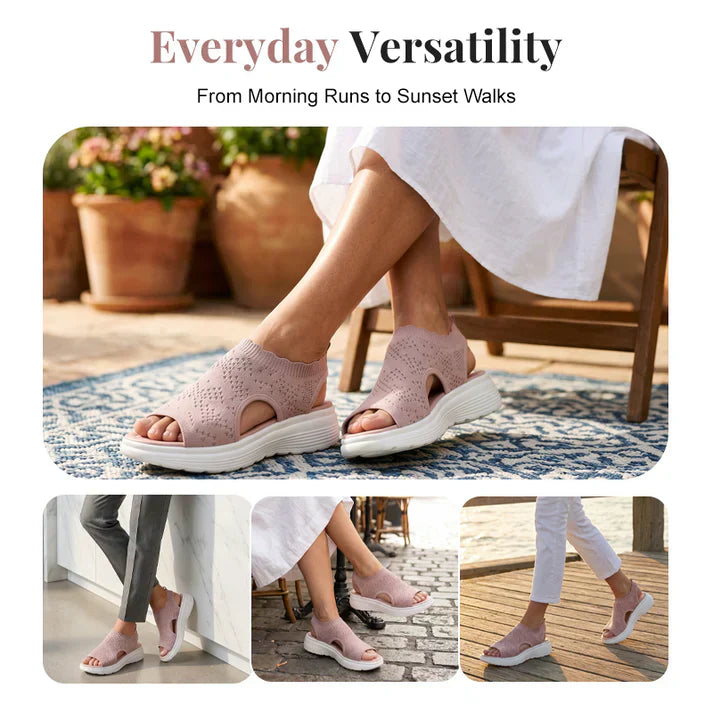 💐 Women's Breathable Knit Platform Sandals – Air-permeable knit upper, cushioned sole & lightweight comfy summer footwear ✨