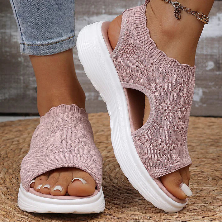💐 Women's Breathable Knit Platform Sandals – Air-permeable knit upper, cushioned sole & lightweight comfy summer footwear ✨