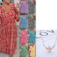 💖LAST DAY SALE 50% OFF💖Bohemian Casual Print V-neck Waist Wrap Long Dress