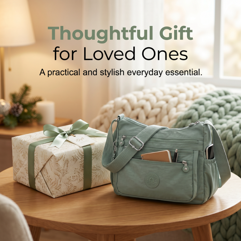🏷️ Everyday Organization | Lightweight Multi-Pocket Water-Resistant Crossbody Bag