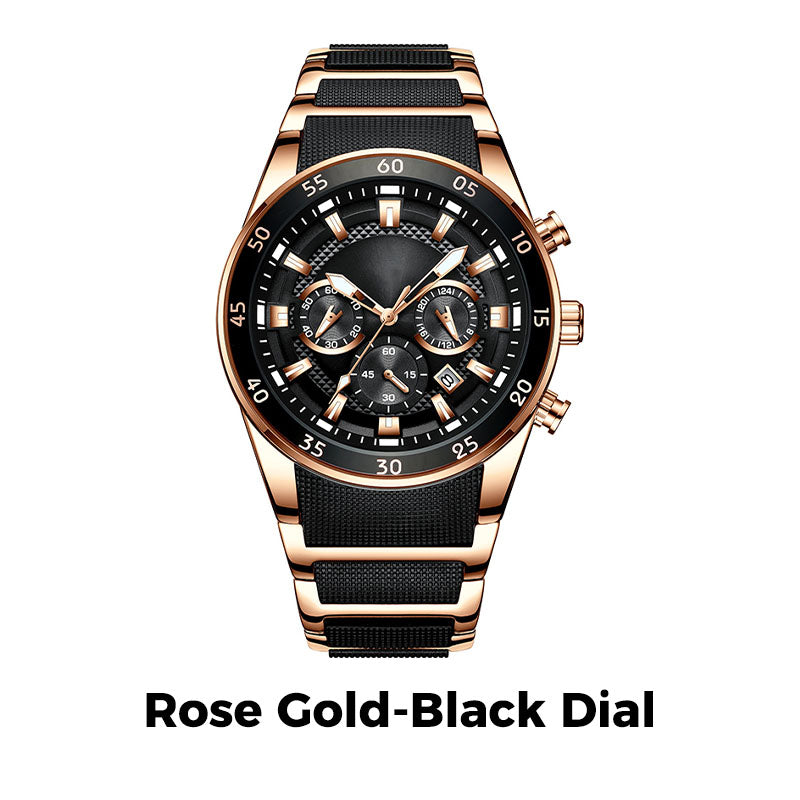 ⌚50% OFF NOW! ✨ Men's Waterproof Multifunctional Quartz Watch – Chronograph Design, Luminous Hands & Stainless Steel 🌊