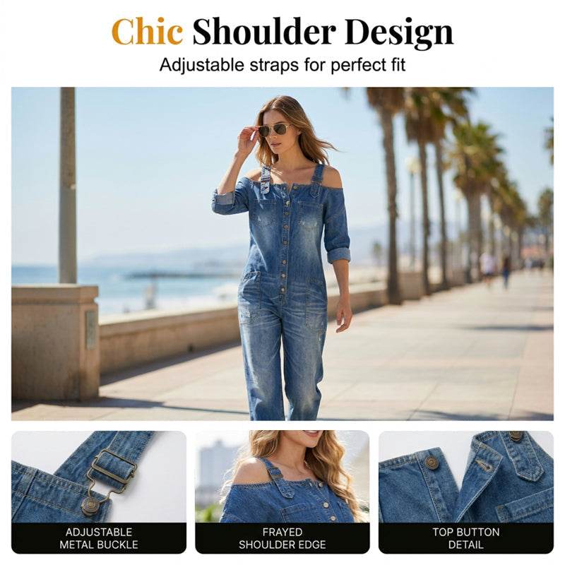 ⏳LIMITED-TIME 50% OFF!🔥 Loose Fit Wide-Leg Overall Jumpsuit with Pockets – Effortless Comfort & Style ✨
