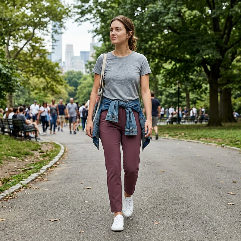 ⏳2026 Hot Sale 50% OFF🌞Women’s Fitted High-Waisted Zip-Pocket Trousers - 👖Lightweight, Breathable, Soft 26"/27" Ankle Pants with Zipper Pockets
