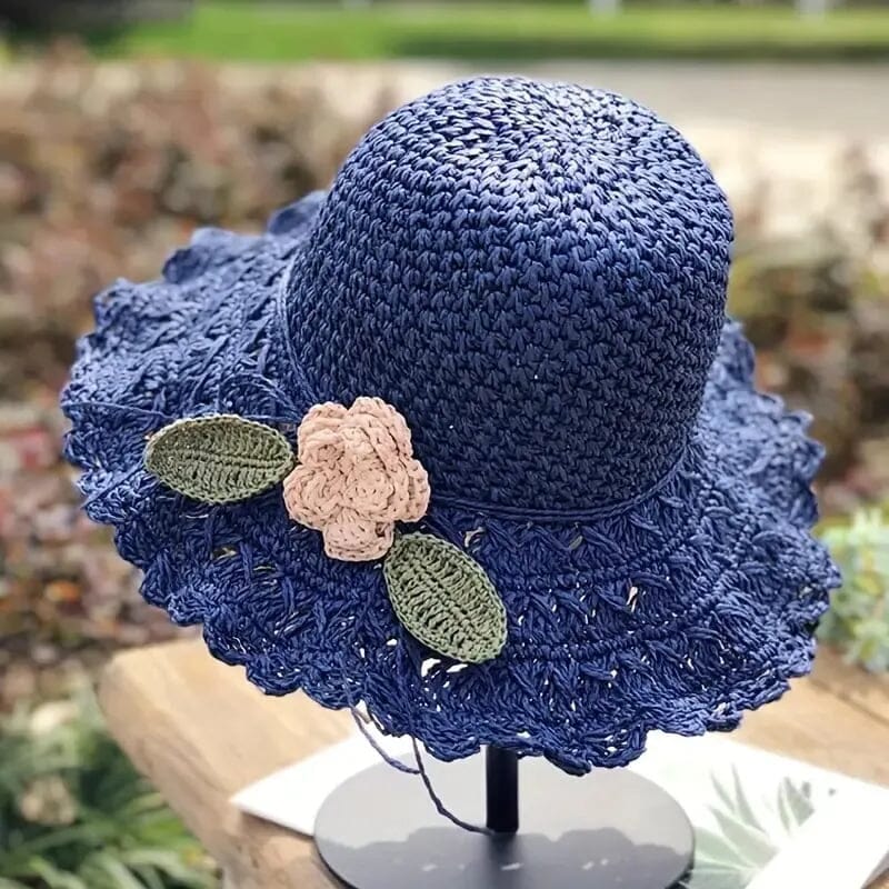 👒Buy 1 Get 1 Free-2Pcs🌸Elegant Crochet Straw Hat with Ruffle Detail