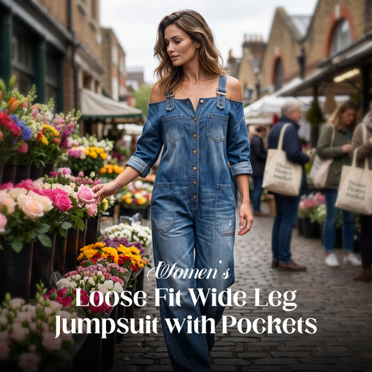 ⏳LIMITED-TIME 50% OFF!🔥 Loose Fit Wide-Leg Overall Jumpsuit with Pockets – Effortless Comfort & Style ✨